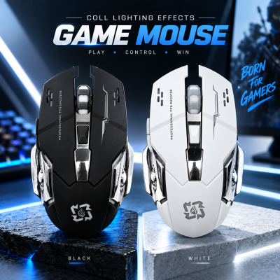 T1 & T2 Professional Wireless Gaming Mouse | Rechargeable Battery | Cool Backlight for FPS Shooter